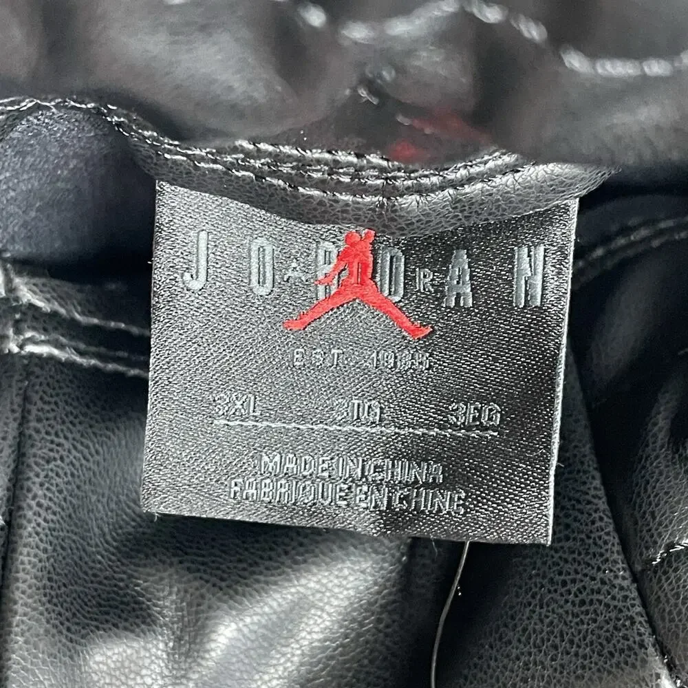 Nike Air Jordan Faux Leather Loose Fit Shorts Black HV0077-010 Size 3XL RARE - Picture 5 of 9